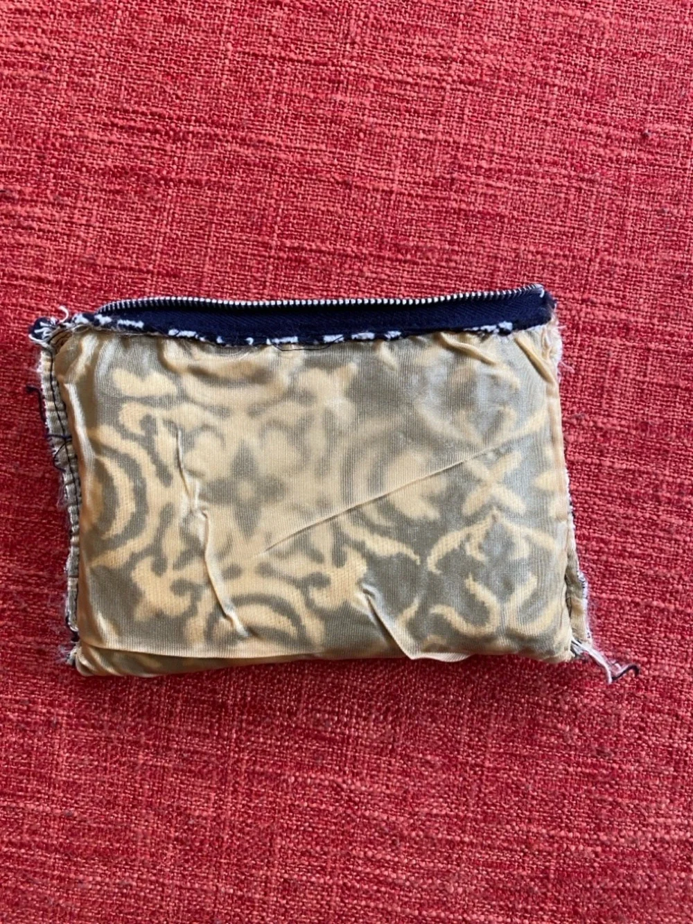 VTG 60’s Handmade Black Damask Carpet Makeup Case Bag